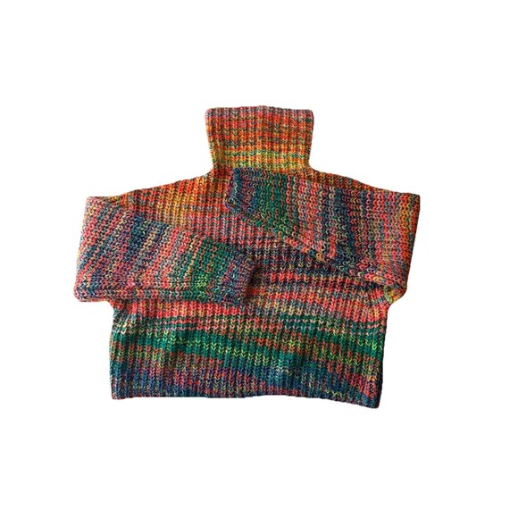 Free People Sweaters - Free People Jumper Small Bright Roll Neck Odyssey Chunky Knit Cotton Mix Grunge